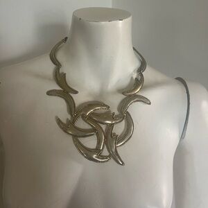 “One Of A Kind” Gold & Silver Toned Artistic Necklace